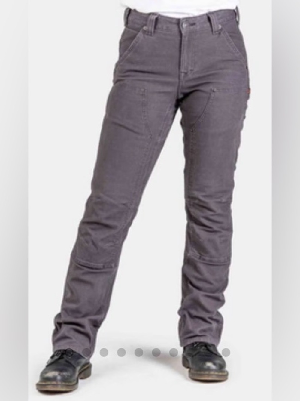 Dovetail Workwear Work Pants Womens 10/32 Gray Britt Utility Double Knee